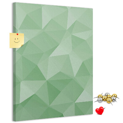 Decoración pizarra de corcho Formas geométricas en tonos verdes