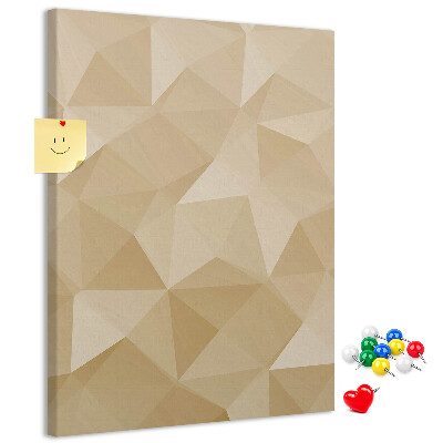 Tablero de corcho para pared Geometría en tonos beige y marrón.