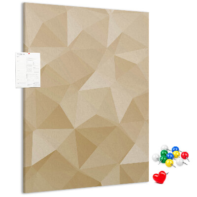 Tablero de corcho para pared Geometría en tonos beige y marrón.