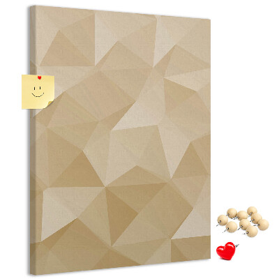 Tablero de corcho para pared Geometría en tonos beige y marrón.