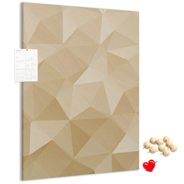 Tablero de corcho para pared Geometría en tonos beige y marrón.