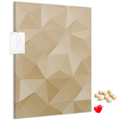 Tablero de corcho para pared Geometría en tonos beige y marrón.