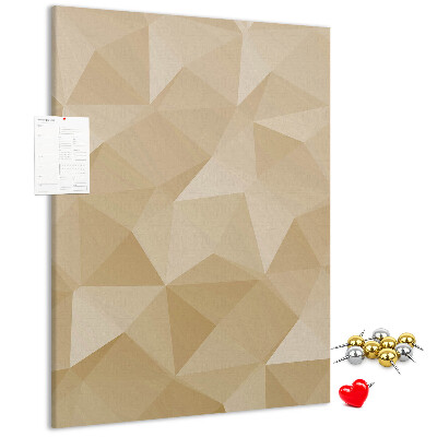 Tablero de corcho para pared Geometría en tonos beige y marrón.