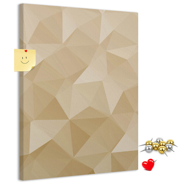 Tablero de corcho para pared Geometría en tonos beige y marrón.
