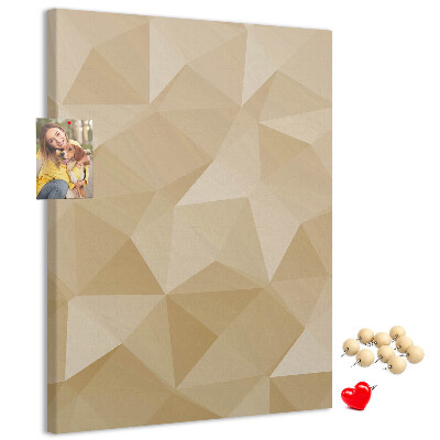 Tablero de corcho para pared Geometría en tonos beige y marrón.