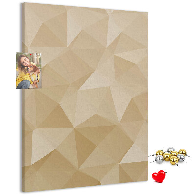 Tablero de corcho para pared Geometría en tonos beige y marrón.