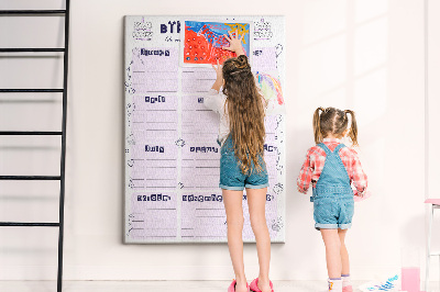Tablero de corcho Calendario de cumpleaños con globos de colores