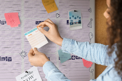 Tablero de corcho Calendario de cumpleaños con globos de colores