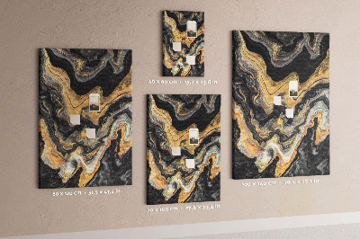Tablero de corcho para pared Ondas abstractas de mármol dorado y negro