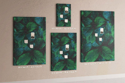 Tablero de corcho Hojas tropicales en tonos verdes