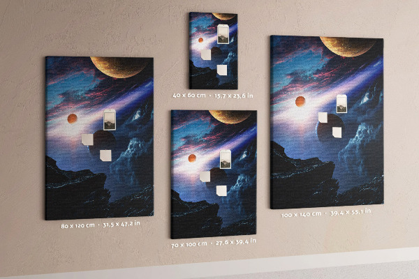 Tablón de corcho Paisaje espacial con planetas y nubes