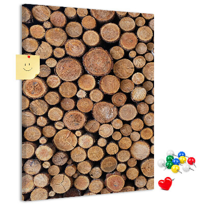 Tablero de corcho Madera natural en secciones transversales redondas