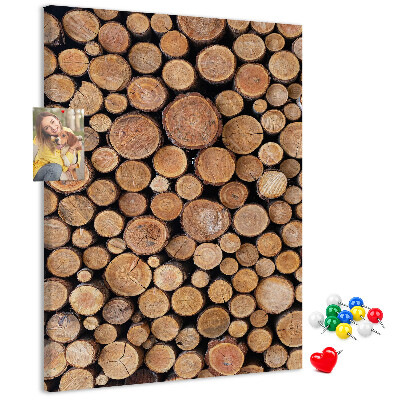 Tablero de corcho Madera natural en secciones transversales redondas