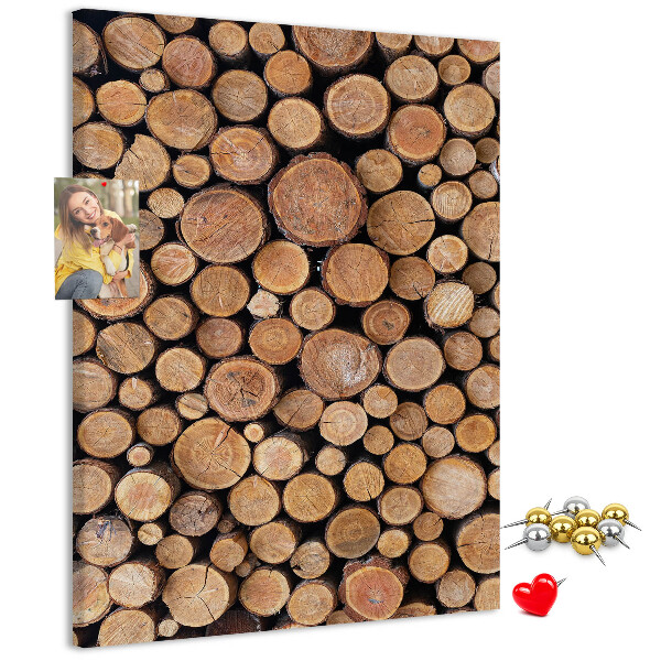 Tablero de corcho Madera natural en secciones transversales redondas