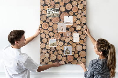 Tablero de corcho Madera natural en secciones transversales redondas