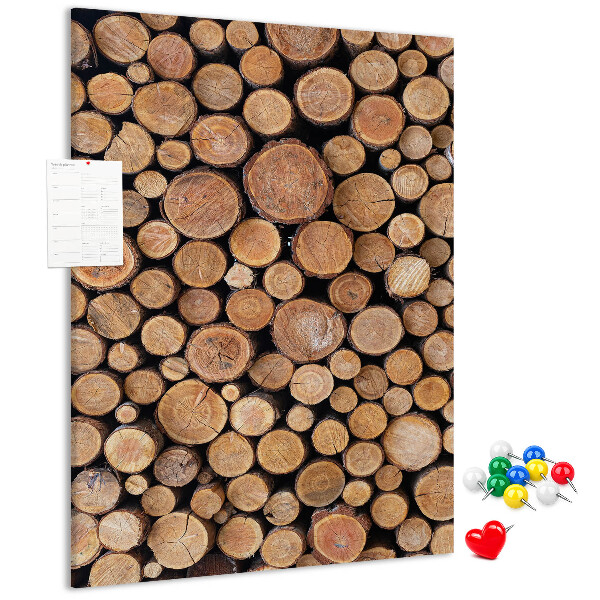 Tablero de corcho Madera natural en secciones transversales redondas