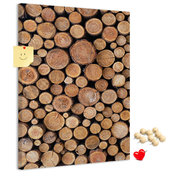 Tablero de corcho Madera natural en secciones transversales redondas