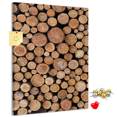 Tablero de corcho Madera natural en secciones transversales redondas