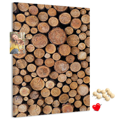 Tablero de corcho Madera natural en secciones transversales redondas