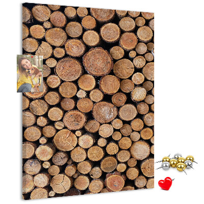 Tablero de corcho Madera natural en secciones transversales redondas