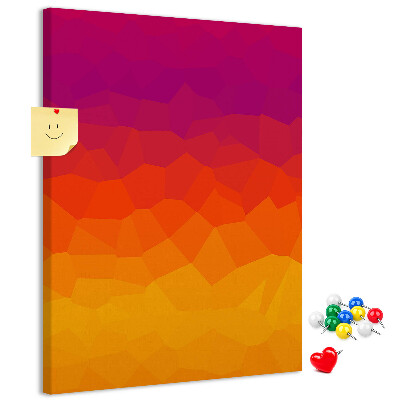 Tablero de corcho para pared Degradado de color en tonos naranja y morado.