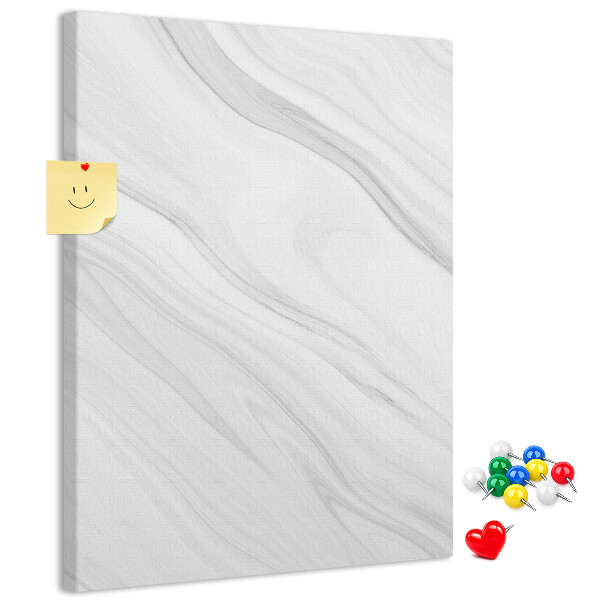 Tablero de corcho para pared Elegante estampado de mármol en tonos grises.