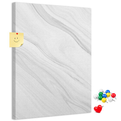 Tablero de corcho para pared Elegante estampado de mármol en tonos grises.