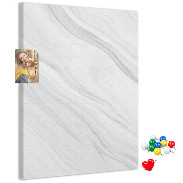 Tablero de corcho para pared Elegante estampado de mármol en tonos grises.