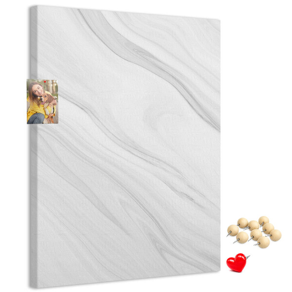 Tablero de corcho para pared Elegante estampado de mármol en tonos grises.