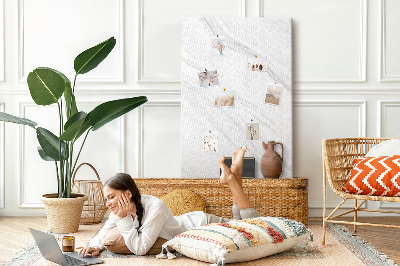 Tablero de corcho para pared Elegante estampado de mármol en tonos grises.