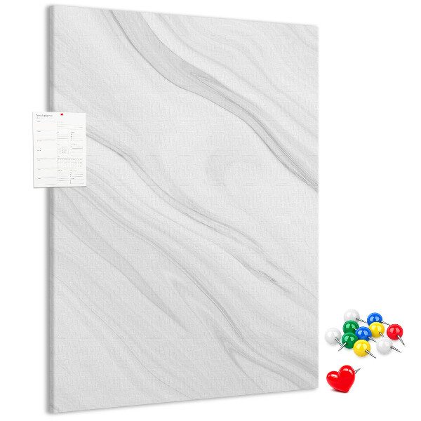 Tablero de corcho para pared Elegante estampado de mármol en tonos grises.