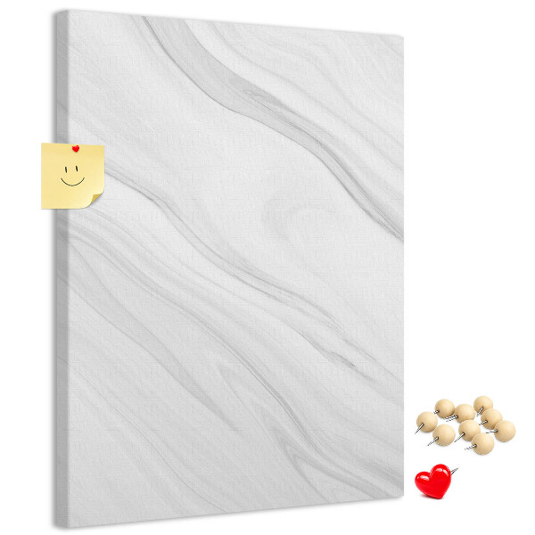 Tablero de corcho para pared Elegante estampado de mármol en tonos grises.