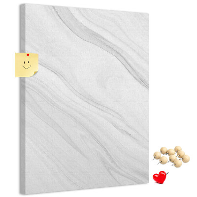 Tablero de corcho para pared Elegante estampado de mármol en tonos grises.