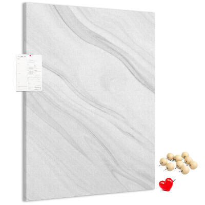 Tablero de corcho para pared Elegante estampado de mármol en tonos grises.