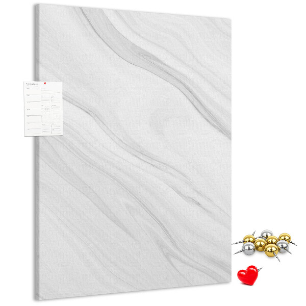 Tablero de corcho para pared Elegante estampado de mármol en tonos grises.