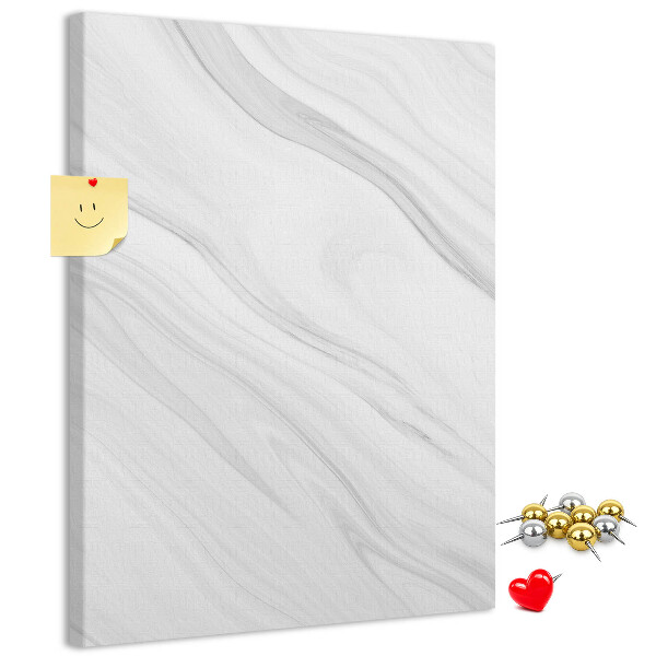 Tablero de corcho para pared Elegante estampado de mármol en tonos grises.