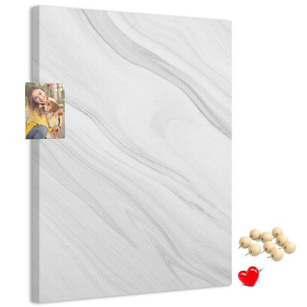 Tablero de corcho para pared Elegante estampado de mármol en tonos grises.