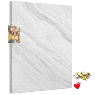 Tablero de corcho para pared Elegante estampado de mármol en tonos grises.