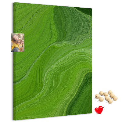 Tablero de corcho Ondas verdes con líneas delicadas