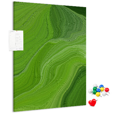 Tablero de corcho Ondas verdes con líneas delicadas