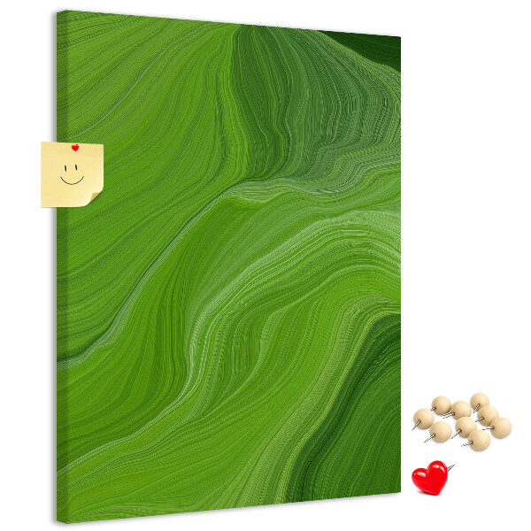 Tablero de corcho Ondas verdes con líneas delicadas