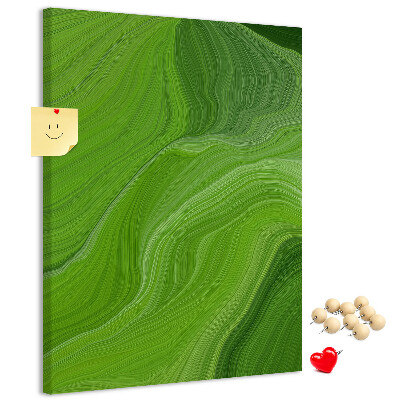Tablero de corcho Ondas verdes con líneas delicadas