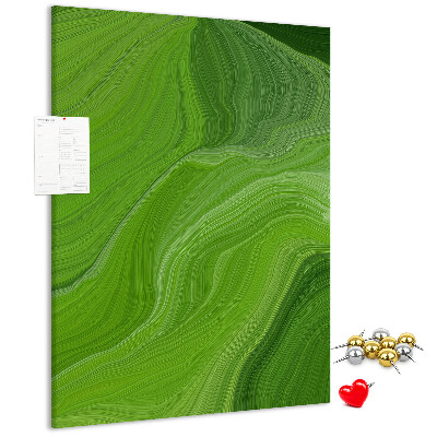 Tablero de corcho Ondas verdes con líneas delicadas