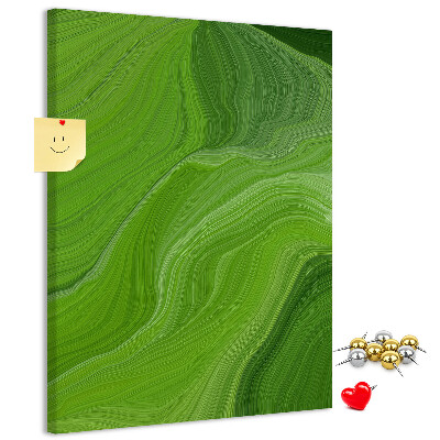 Tablero de corcho Ondas verdes con líneas delicadas