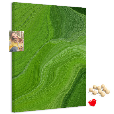 Tablero de corcho Ondas verdes con líneas delicadas