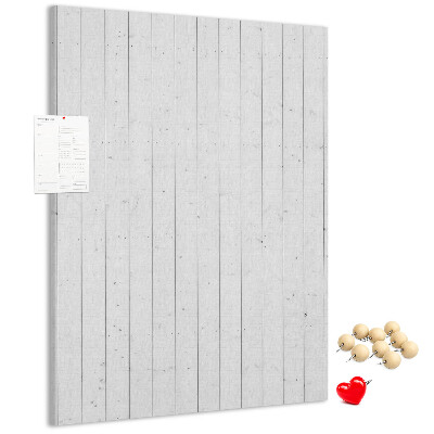 Pizarra de corcho decorativa con fondo de textura de madera clara