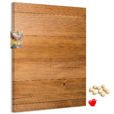 Tablero de corcho Madera natural en tonos cálidos