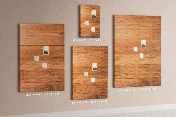 Tablero de corcho Madera natural en tonos cálidos