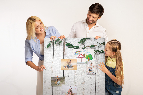 Tablero de corcho para pared Tablas rústicas con ramas delicadas