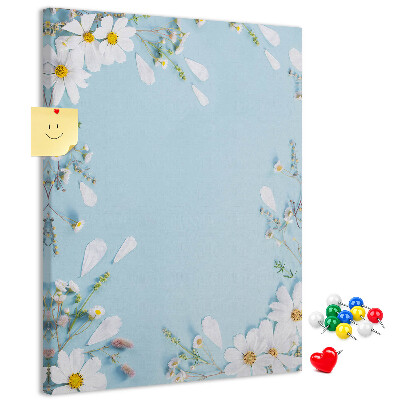Tablón de corcho Estampado floral sobre fondo azul